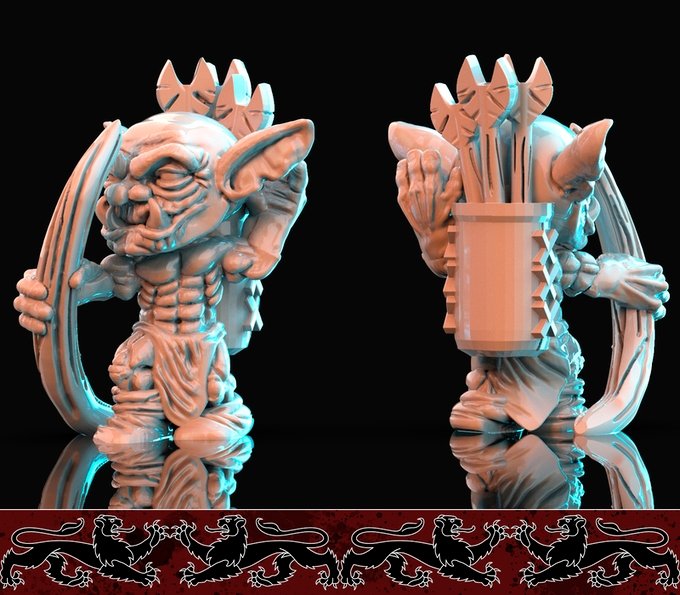 Goblins (quantity 4) , Resin miniatures 11:56 (28mm / 32mm) scale - Ravenous Miniatures