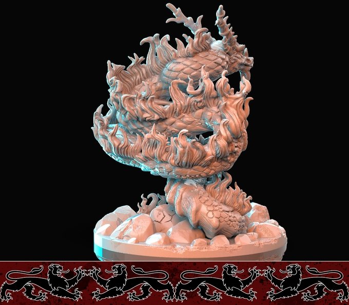 Gold dragon, Resin miniatures 11:56 (28mm / 32mm) scale - Ravenous Miniatures