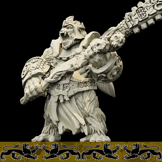 Gorilla King, Resin miniatures 11:56 (28mm / 34mm) scale - Ravenous Miniatures