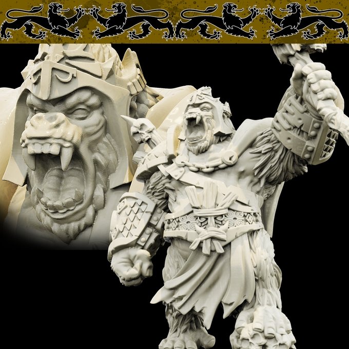 Gorilla King, Resin miniatures 11:56 (28mm / 34mm) scale - Ravenous Miniatures