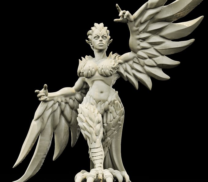 Harpy, Resin miniatures 11:56 (28mm / 34mm) scale - Ravenous Miniatures