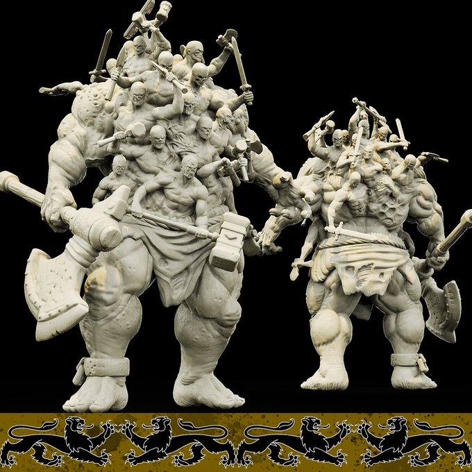 Hecatoncheires, Resin miniatures 11:56 (28mm / 34mm) scale - Ravenous Miniatures