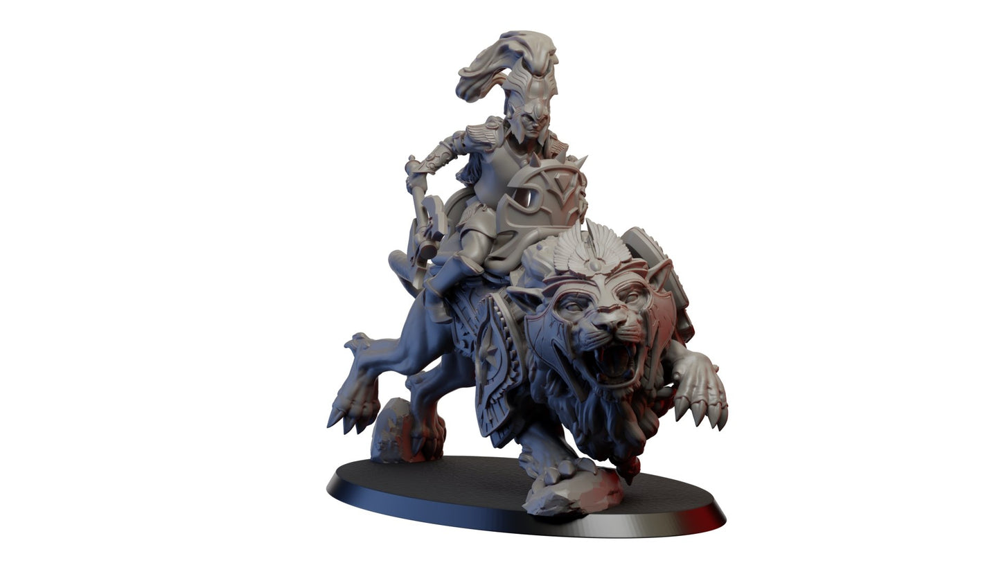High Elf Lion Calvary, Resin miniatures 11:56 (28mm / 32mm) scale - Ravenous Miniatures