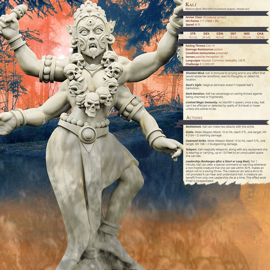Kali (aspect), Resin miniatures 11:56 (28mm / 34mm) scale - Ravenous Miniatures
