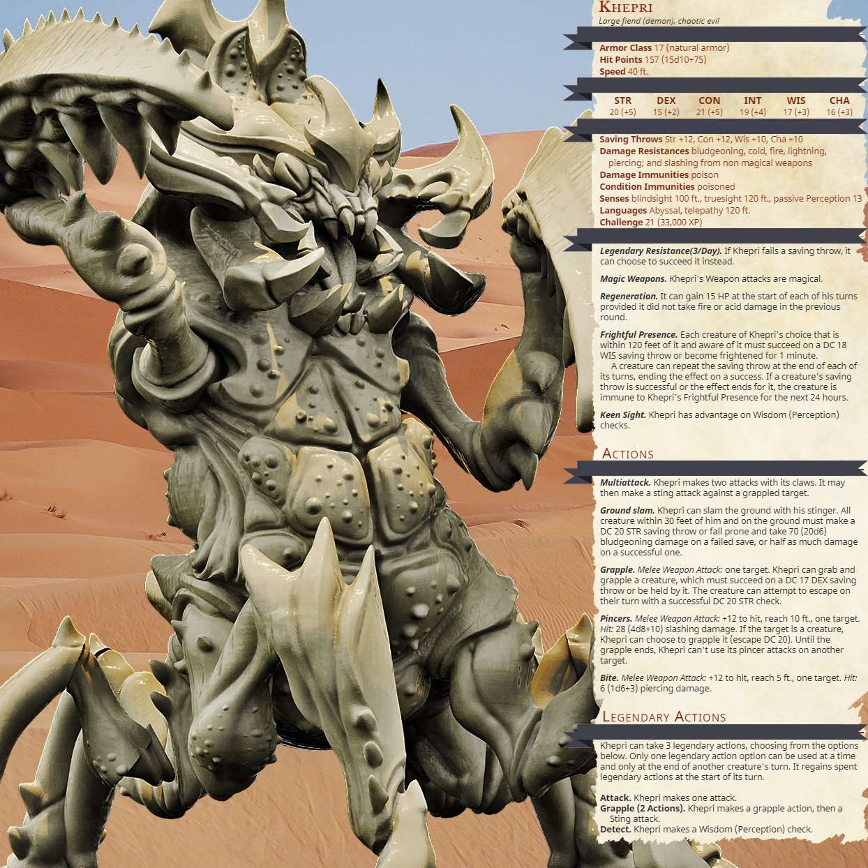 Khepri, Resin miniatures 11:56 (28mm / 34mm) scale - Ravenous Miniatures