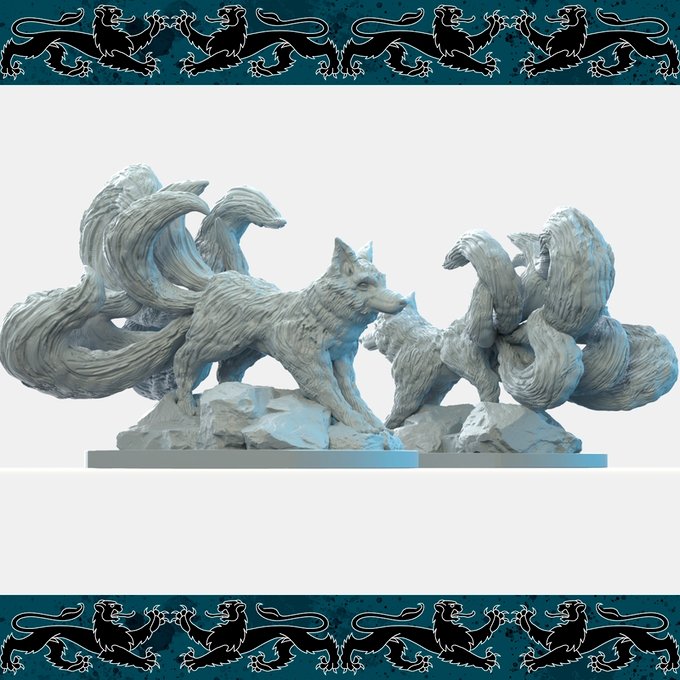 Kitsune, Resin miniatures 11:56 (28mm / 32mm) scale - Ravenous Miniatures