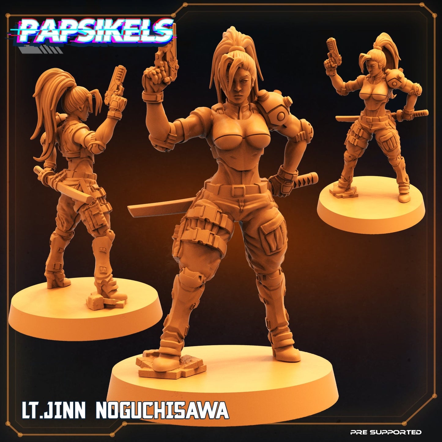 Lt.Jinn Noguchisawa, Resin miniatures, unpainted and unassembled - Ravenous Miniatures