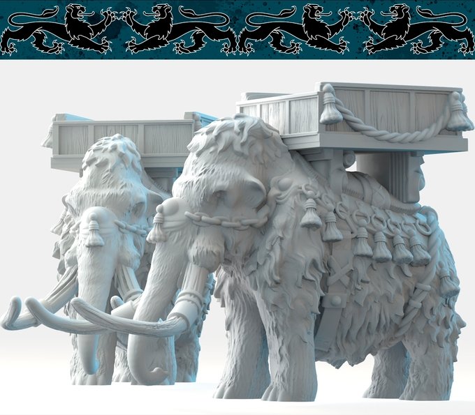Mammoth, Resin miniatures 11:56 (28mm / 32mm) scale - Ravenous Miniatures