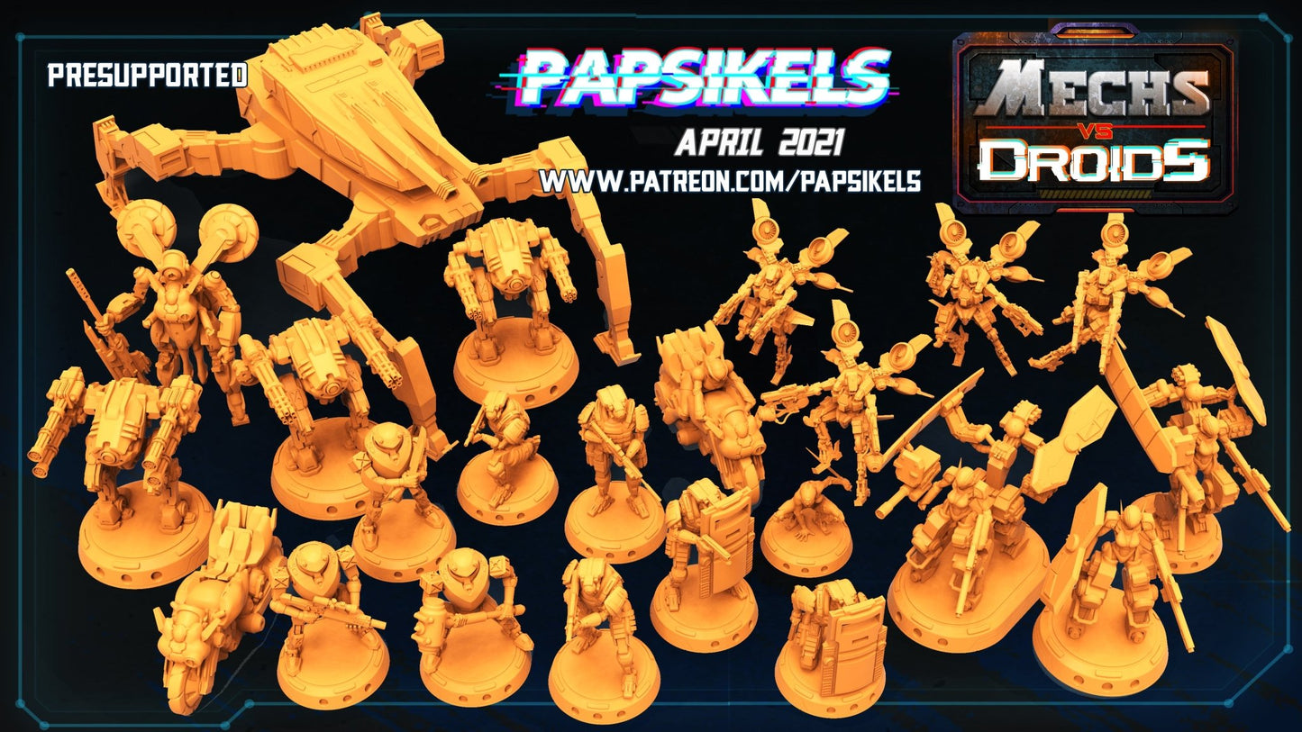 Mechs VS Droids full collection, 3d Printed Resin Miniatures - Ravenous Miniatures