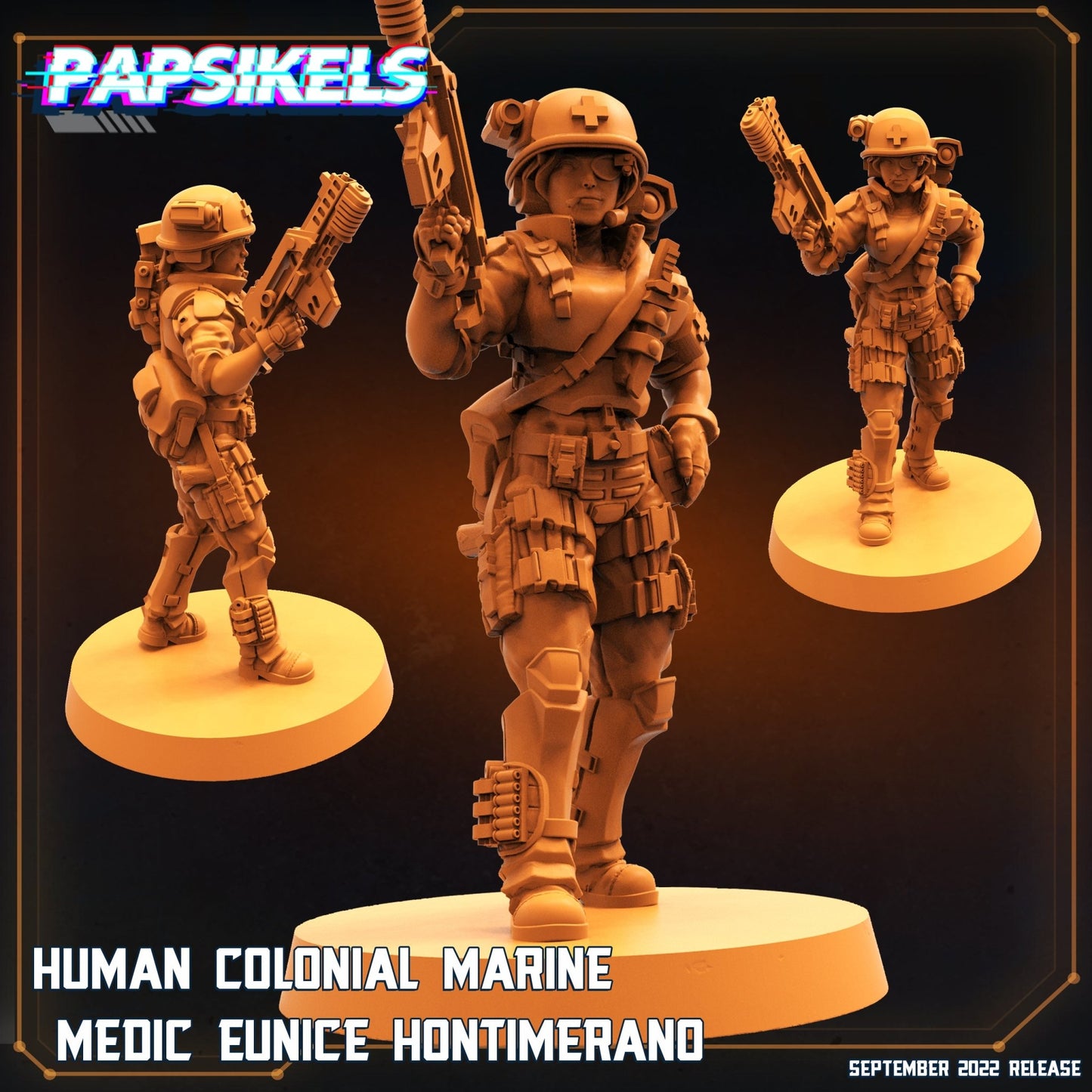 Medic Eunice and Pvt. Nia, Resin miniatures, unpainted and unassembled - Ravenous Miniatures