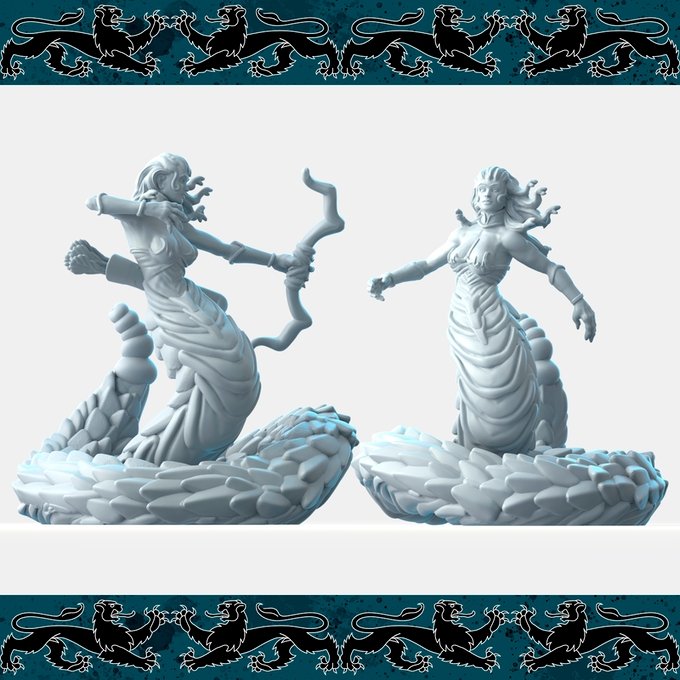 Medusa(hair snakes), Resin miniatures 11:56 (28mm / 32mm) scale - Ravenous Miniatures