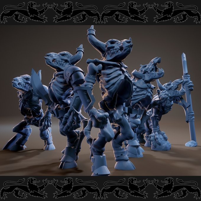 MinotaurSkeleton, Resin miniatures 11:56 (28mm / 34mm) scale - Ravenous Miniatures