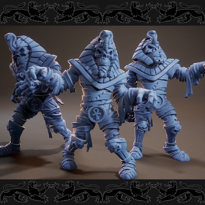 MummyPharaoh, Resin miniatures 11:56 (28mm / 34mm) scale - Ravenous Miniatures