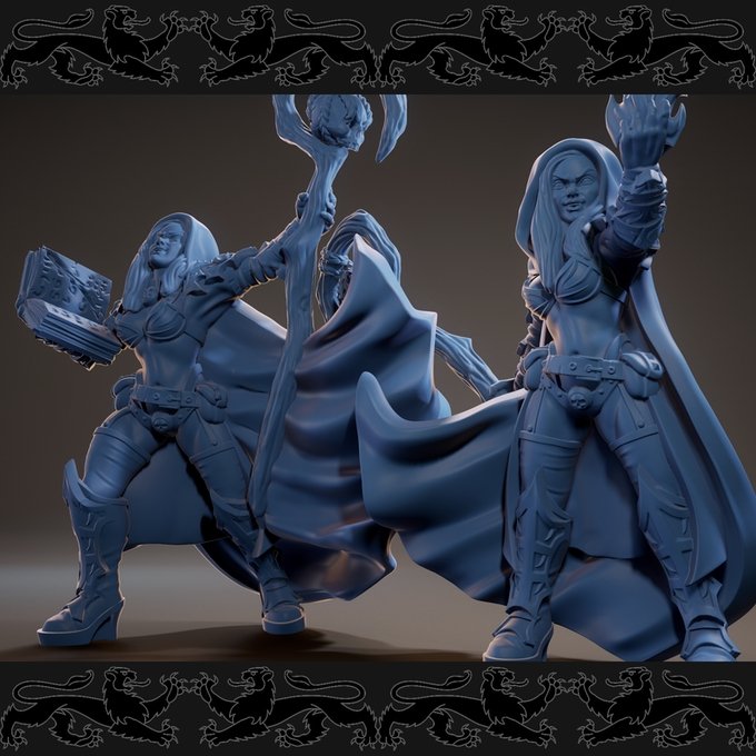 Necromancer, Resin miniatures 11:56 (28mm / 34mm) scale - Ravenous Miniatures
