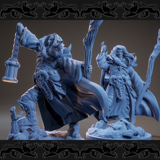 Necromancer, Resin miniatures 11:56 (28mm / 34mm) scale - Ravenous Miniatures