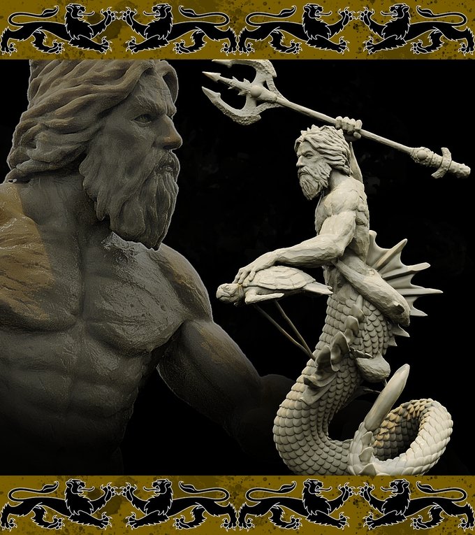 Neptune, Resin miniatures 11:56 (28mm / 34mm) scale - Ravenous Miniatures