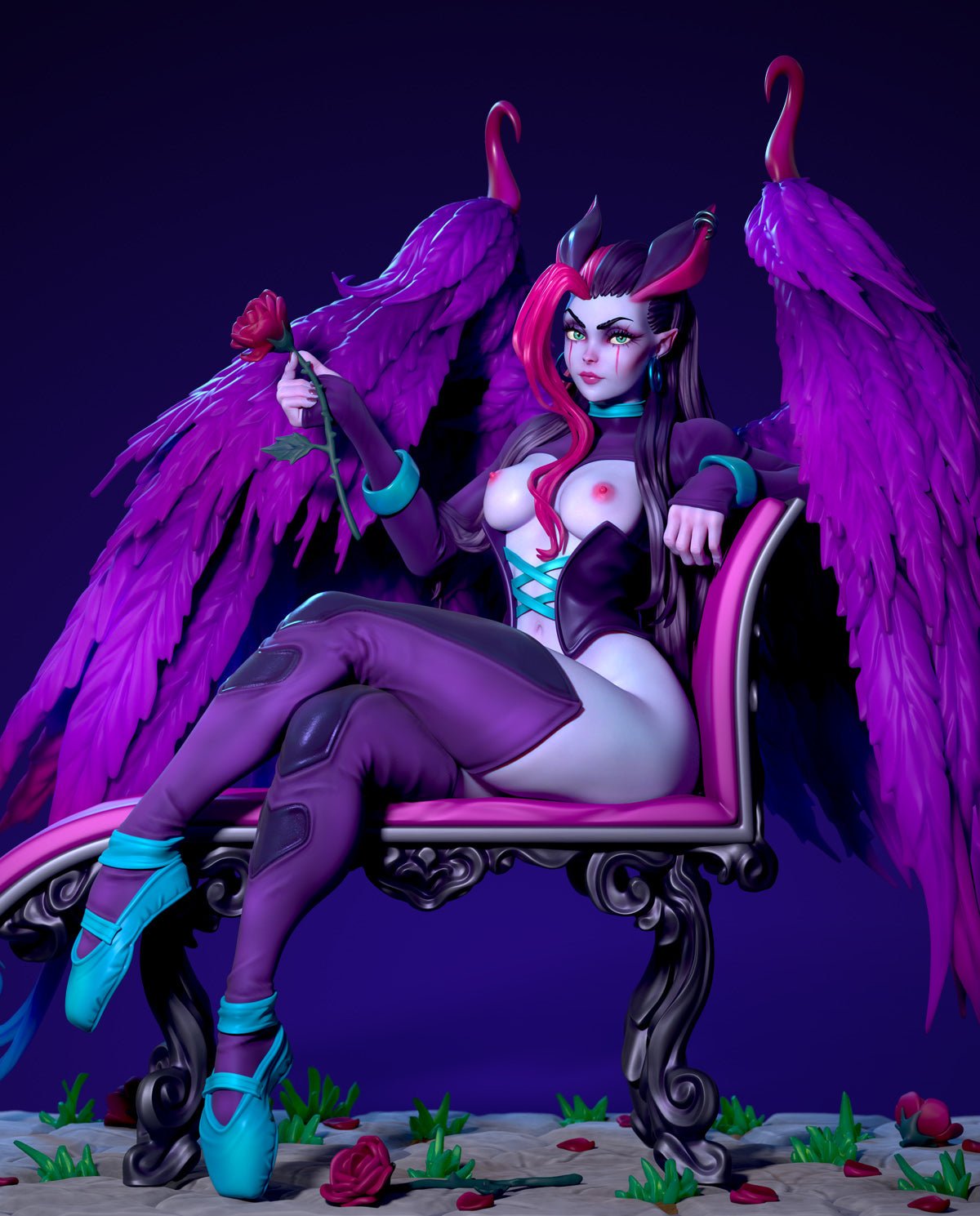 NSFW Angie the succubus (display), Resin miniatures by RAW - Ravenous Miniatures