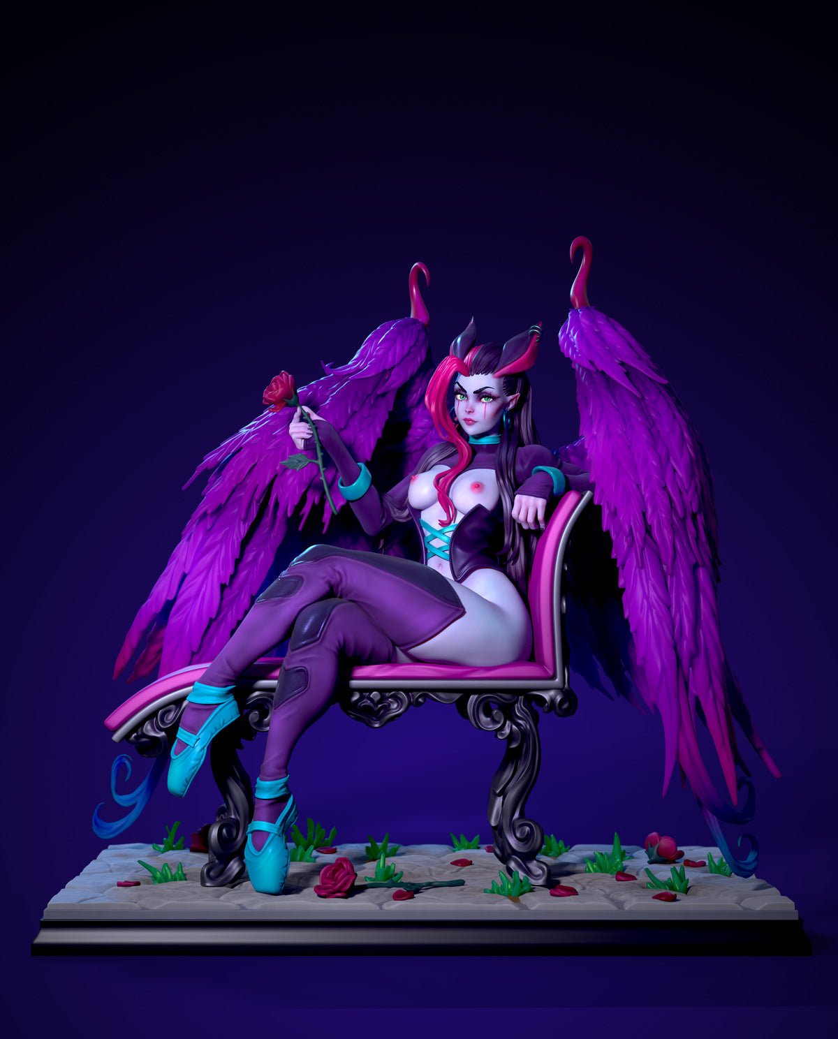 NSFW Angie the succubus (display), Resin miniatures by RAW - Ravenous Miniatures