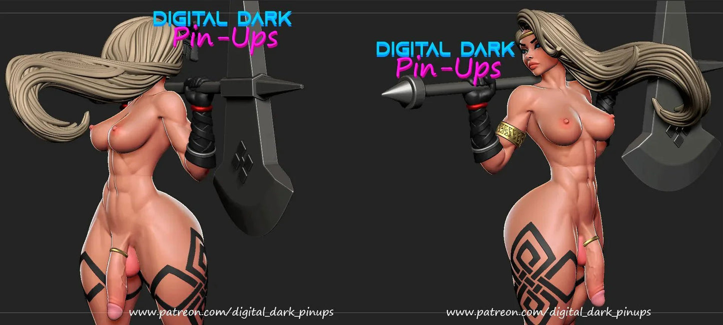 NSFW Futa Amazon, Pin-up Miniatures by Digital Dark - Ravenous Miniatures