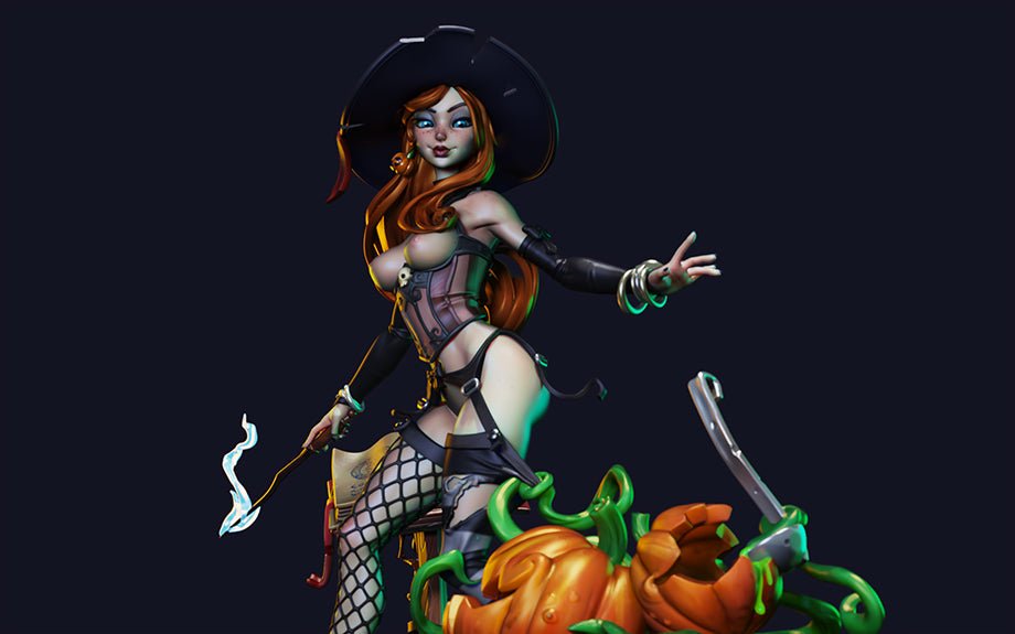 NSFW Hazel the Witch, Resin miniatures by RAW - Ravenous Miniatures