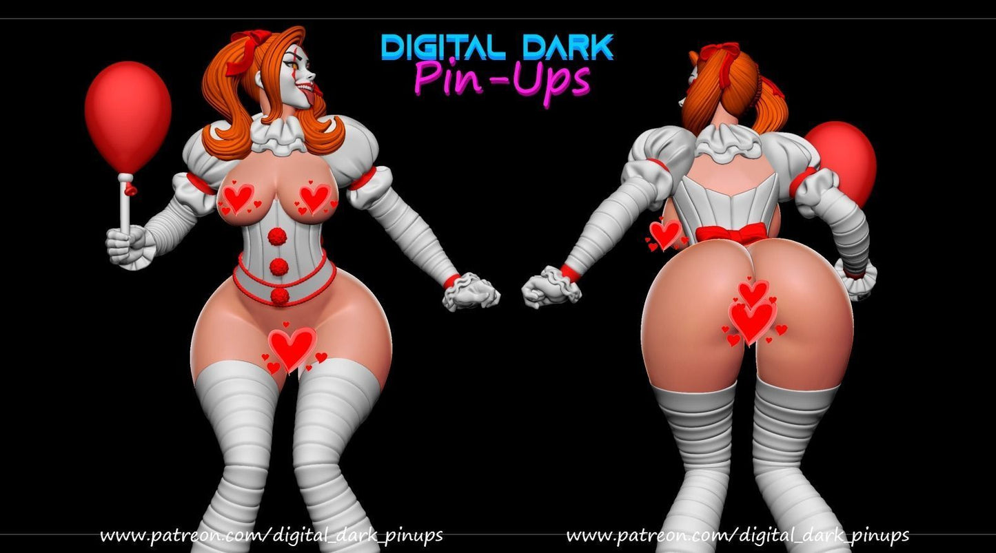 NSFW Jester Pin-up art Miniatures by Digital Dark - Ravenous Miniatures