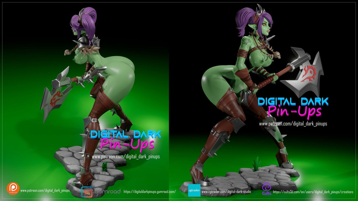 NSFW Orc Berserker, Fan art Miniatures by Digital Dark - Ravenous Miniatures