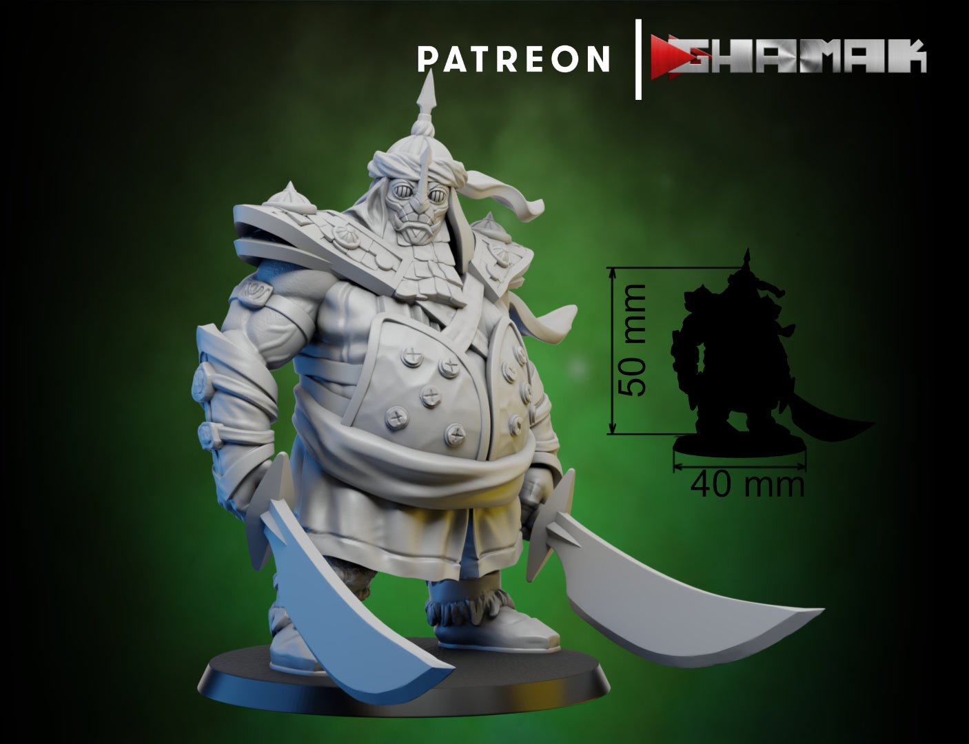 Ogre leader, Resin miniatures 11:56 (28mm / 32mm) scale - Ravenous Miniatures