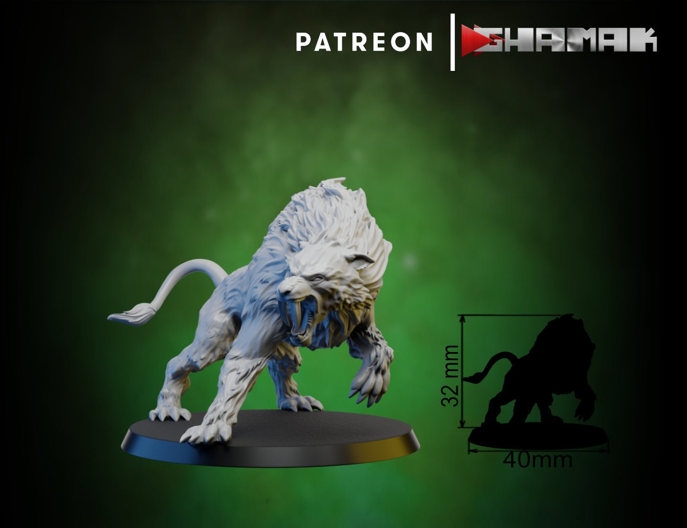 Ogre saber wolf pack, Resin miniatures 11:56 (28mm / 32mm) scale - Ravenous Miniatures