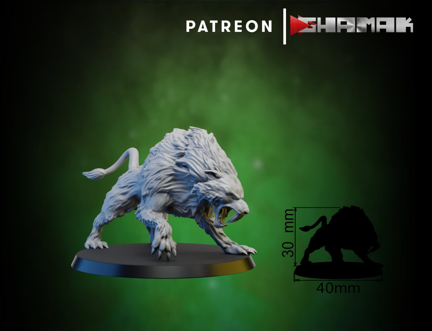 Ogre saber wolf pack, Resin miniatures 11:56 (28mm / 32mm) scale - Ravenous Miniatures