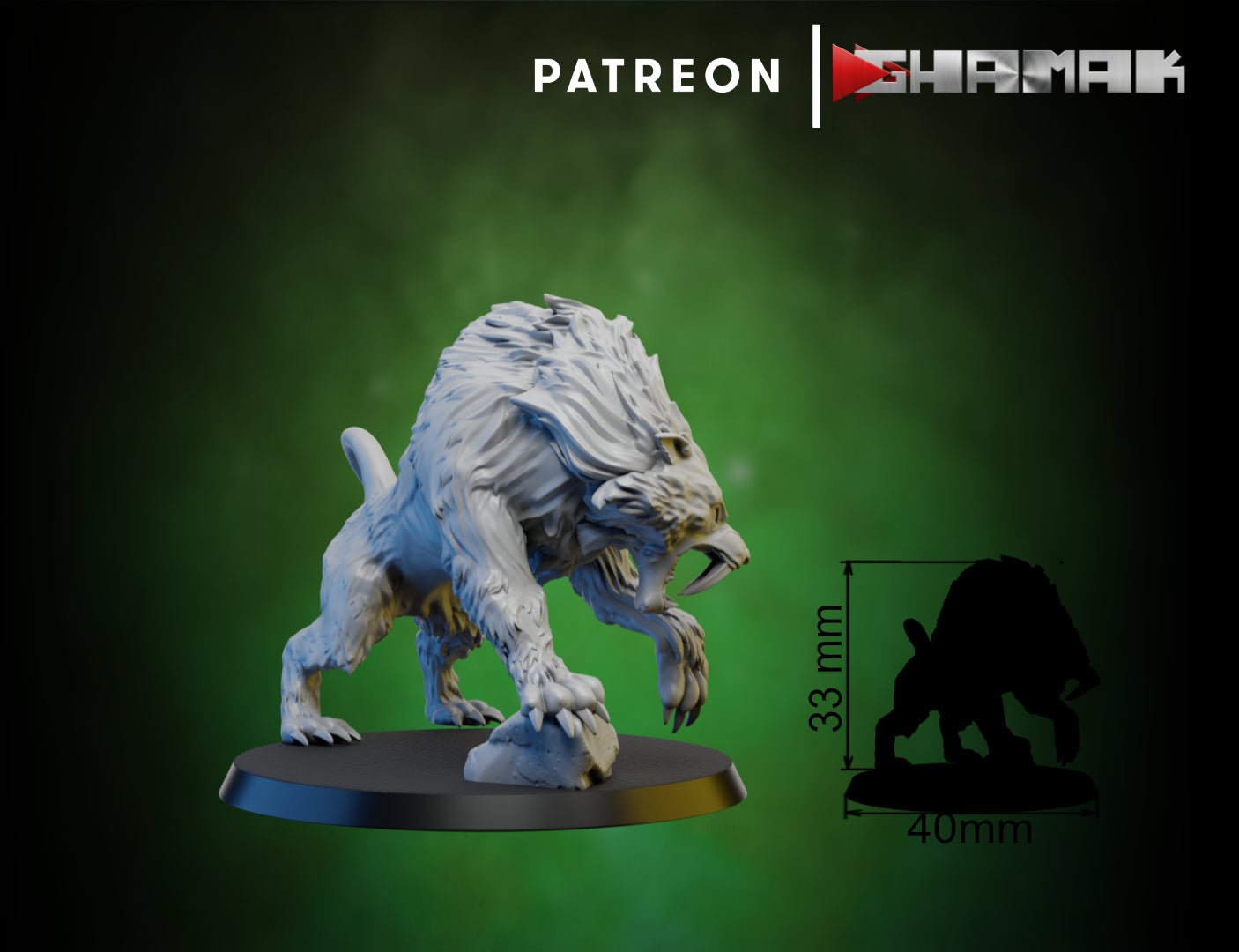Ogre saber wolf pack, Resin miniatures 11:56 (28mm / 32mm) scale - Ravenous Miniatures