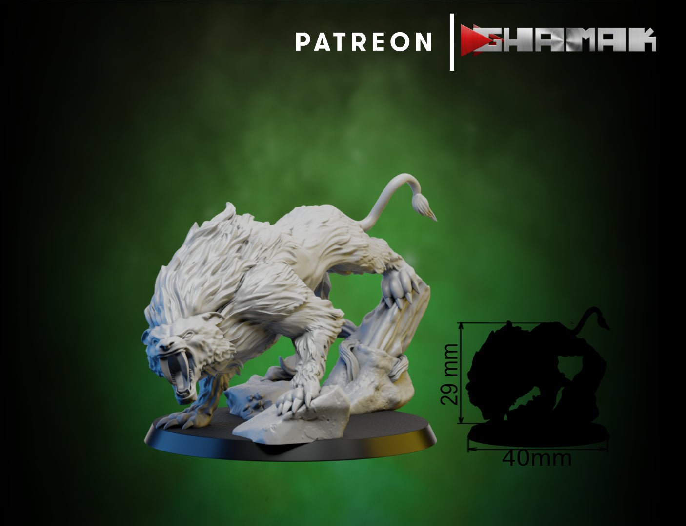 Ogre saber wolf pack, Resin miniatures 11:56 (28mm / 32mm) scale - Ravenous Miniatures