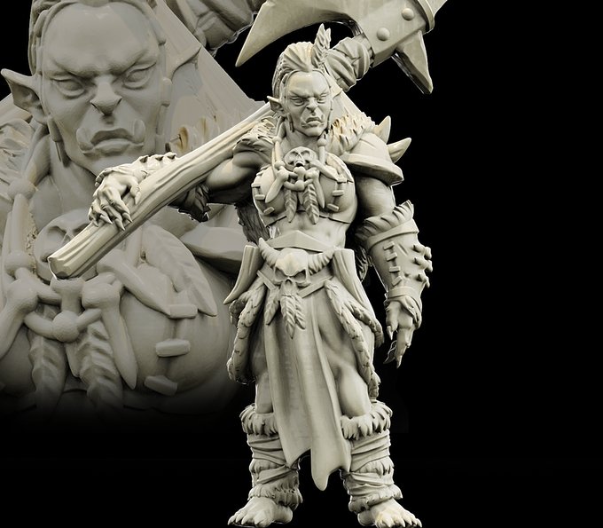 Orcs, Resin miniatures 11:56 (28mm / 34mm) scale - Ravenous Miniatures