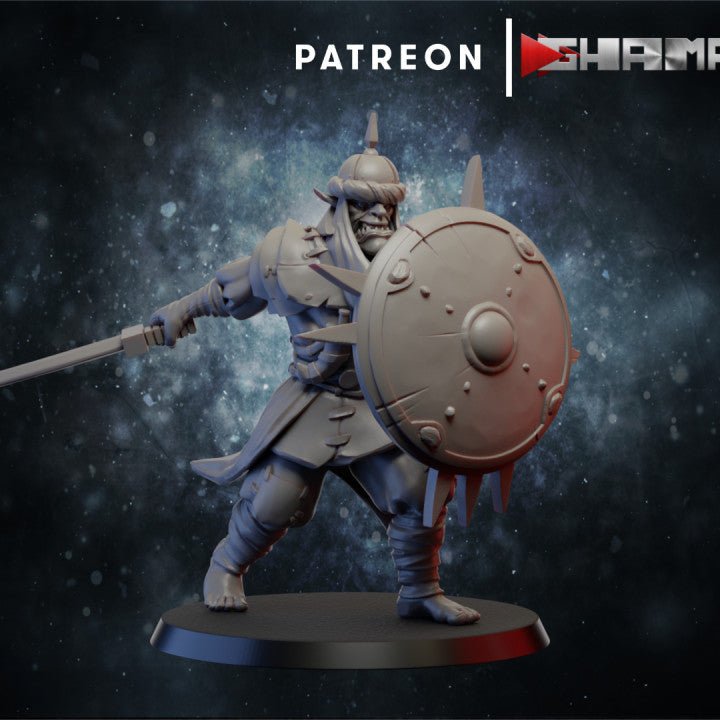 Ork Warriors, Resin miniatures 11:56 (28mm / 32mm) scale - Ravenous Miniatures