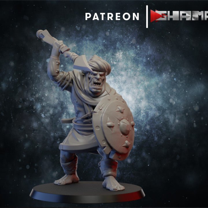 Ork Warriors, Resin miniatures 11:56 (28mm / 32mm) scale - Ravenous Miniatures