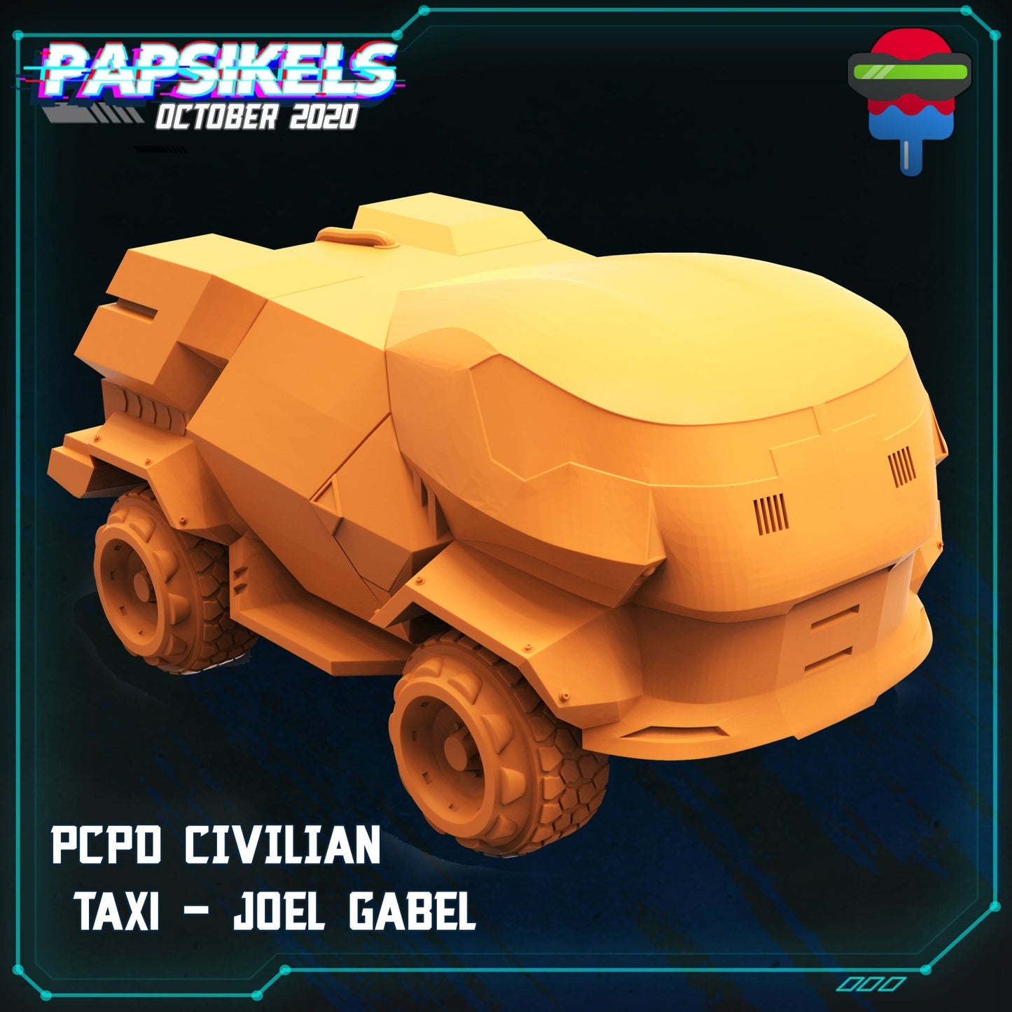 PCPD civilian Taxi, 3d Printed Resin Miniatures - Ravenous Miniatures
