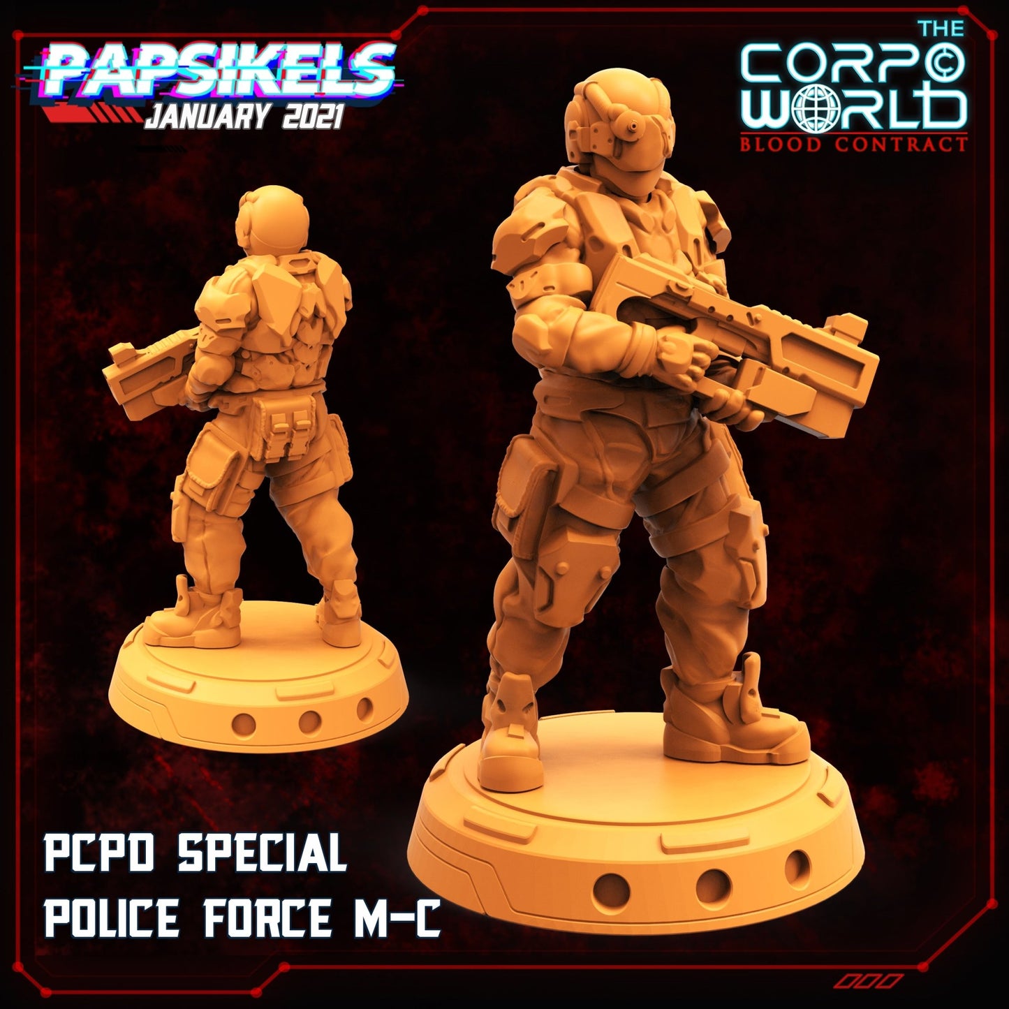 PCPD Special Police force, 3d Printed Resin Miniatures - Ravenous Miniatures