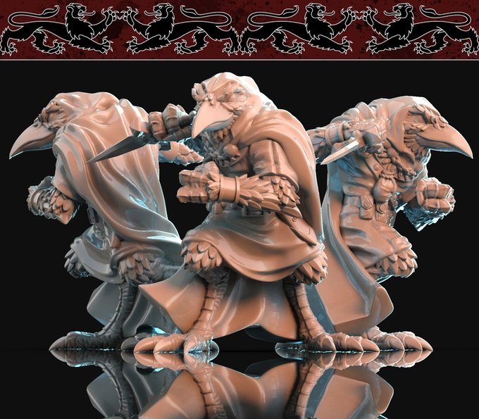 Ravenfolk, Resin miniatures 11:56 (28mm / 34mm) scale - Ravenous Miniatures