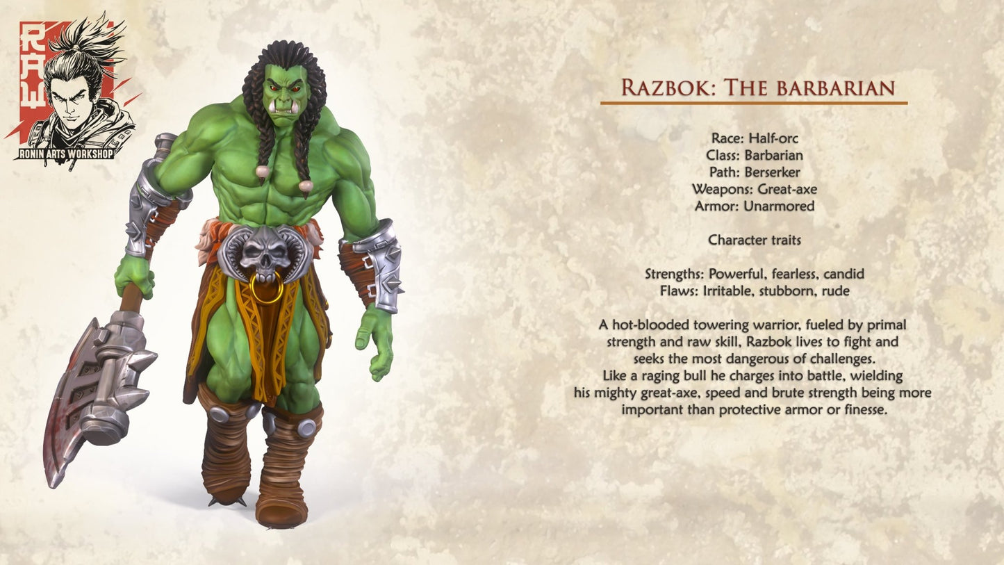 Razbok the Barbarian , 3d Printed resin miniatures by RAW - Ravenous Miniatures