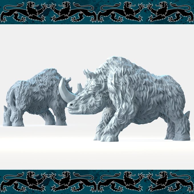 Rhino, Resin miniatures 11:56 (28mm / 32mm) scale - Ravenous Miniatures