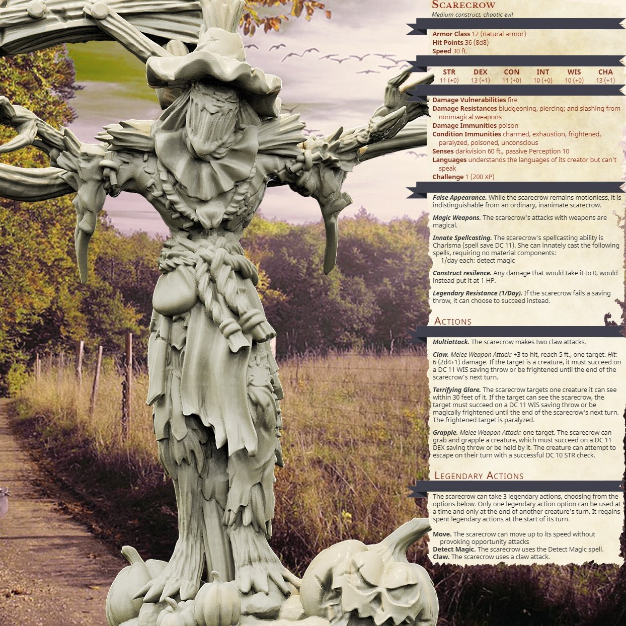 Scarecrow, Resin miniatures 11:56 (28mm / 34mm) scale - Ravenous Miniatures