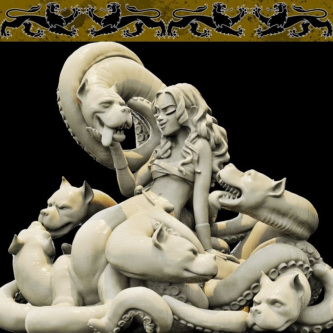 Scylla, Resin miniatures 11:56 (28mm / 34mm) scale - Ravenous Miniatures