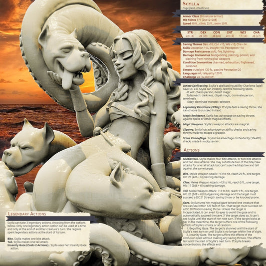 Scylla, Resin miniatures 11:56 (28mm / 34mm) scale - Ravenous Miniatures