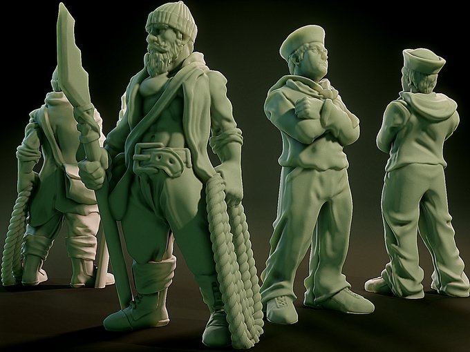 Sea fearers, Resin miniatures 11:56 (28mm / 34mm) scale - Ravenous Miniatures