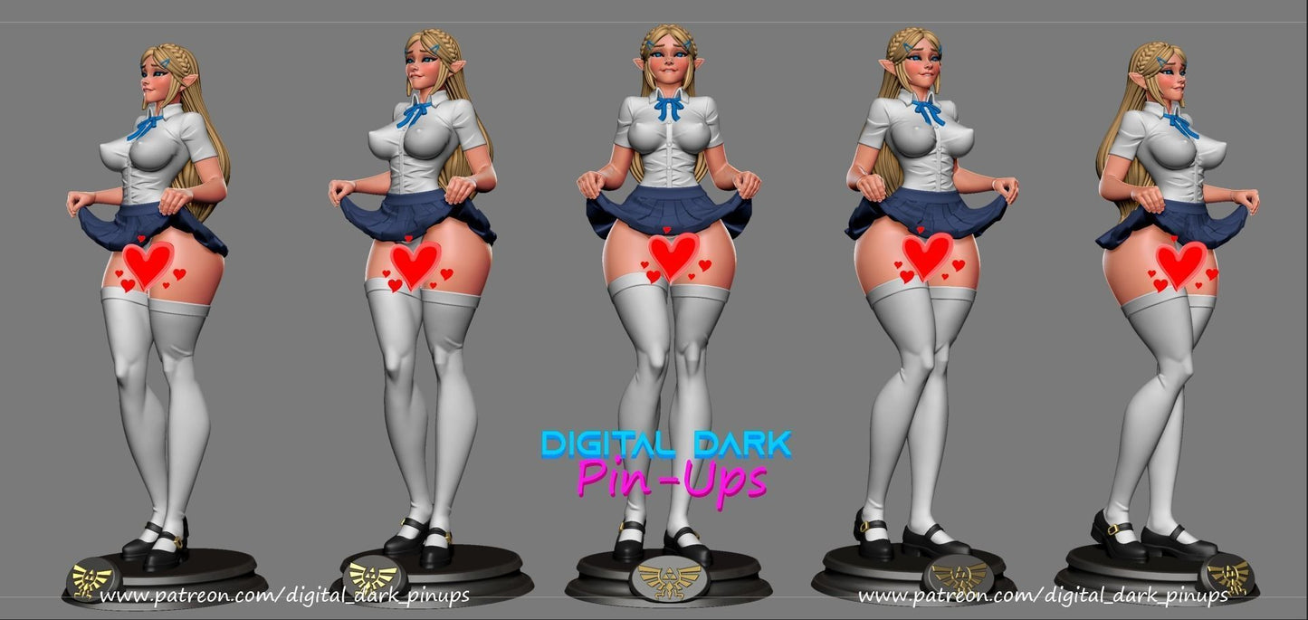 SFW Princess Elf girl, Pin-up Miniatures by Digital Dark - Ravenous Miniatures