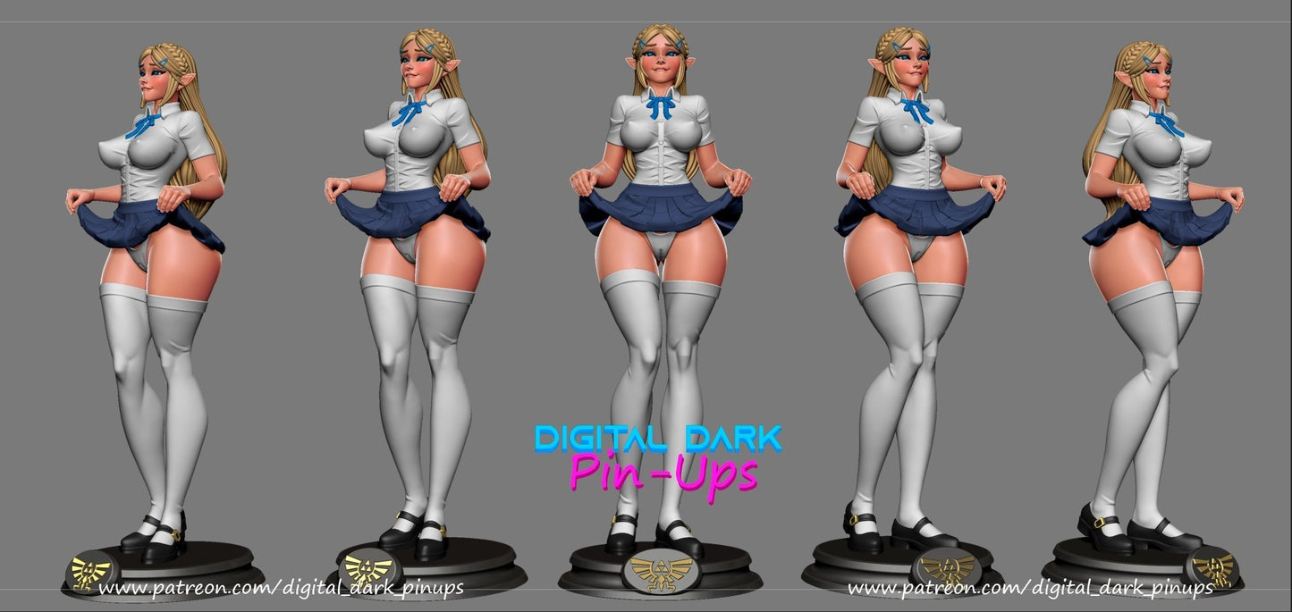 SFW Princess Elf girl, Pin-up Miniatures by Digital Dark - Ravenous Miniatures