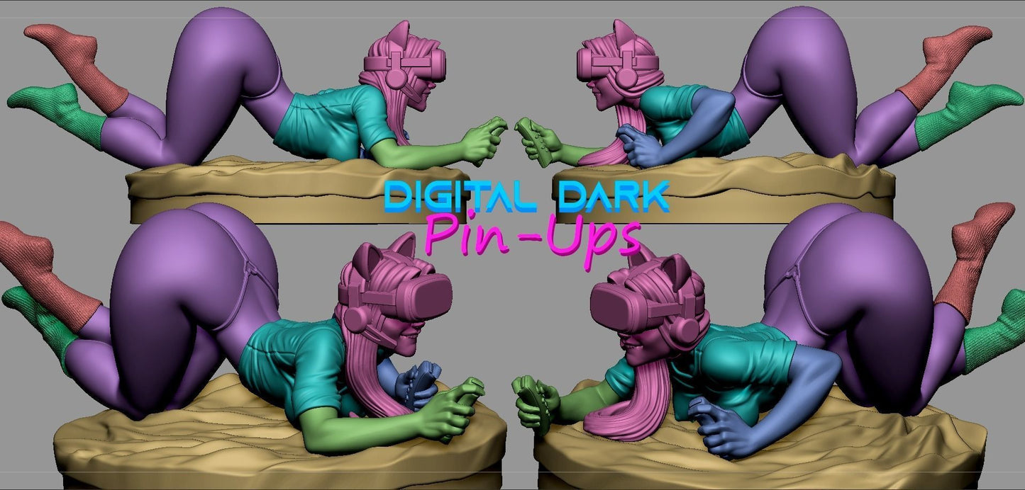 SFW VR girl, Pin-up Miniatures by Digital Dark - Ravenous Miniatures