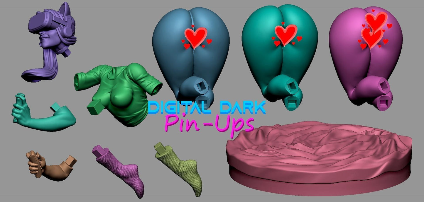 SFW VR girl, Pin-up Miniatures by Digital Dark - Ravenous Miniatures