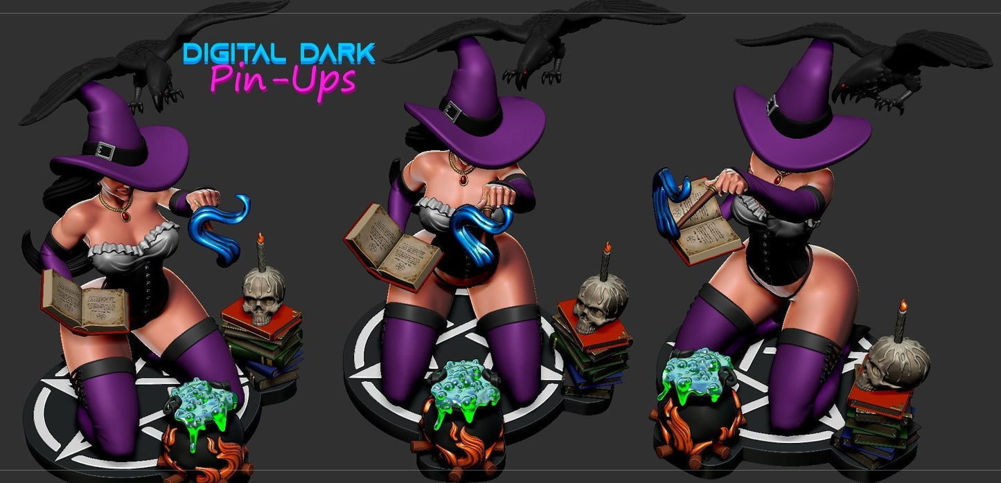 SFW Witch, Pin-up Miniatures by Digital Dark - Ravenous Miniatures