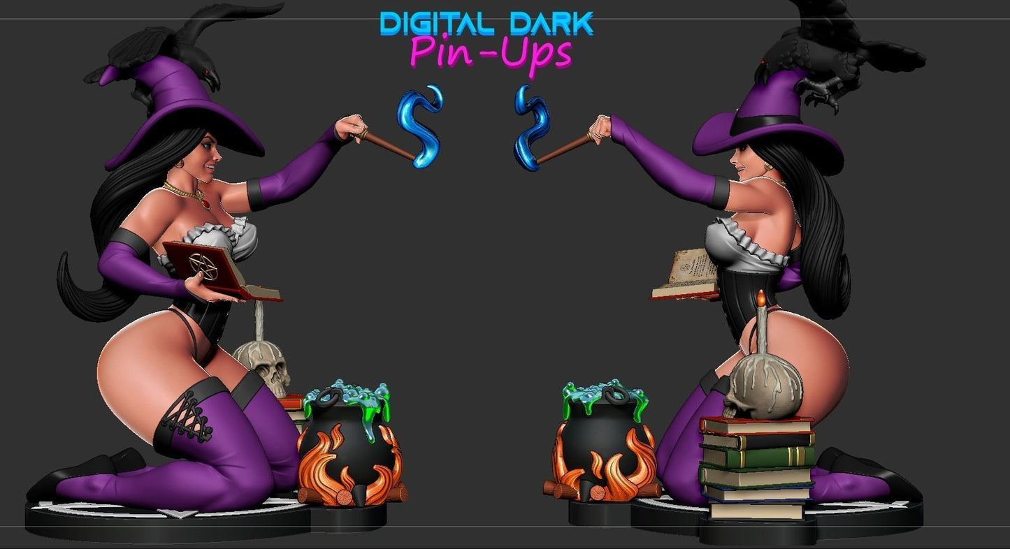 SFW Witch, Pin-up Miniatures by Digital Dark - Ravenous Miniatures