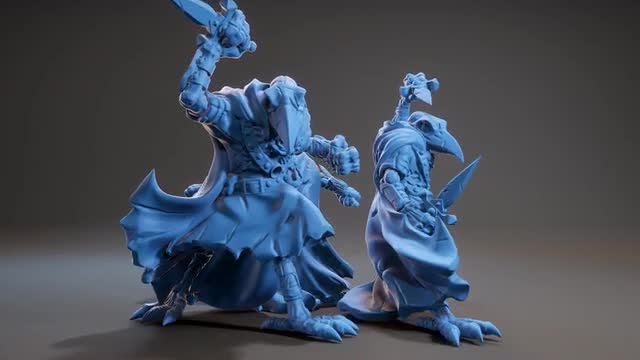 skeleton Kenku, Resin miniatures 11:56 (28mm / 32mm) scale - Ravenous Miniatures